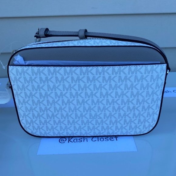 Michael Kors Chain Crossbody Purse Jet set Item Large EW Zip Bright White - Picture 4 of 8